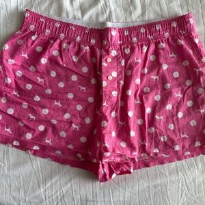 Victoria's Secret Y2K Pink Polka Dot And Dog Sleep Boxer Shorts